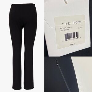 $890 The Row Nicolai Stretch Straight Pants with Pockets